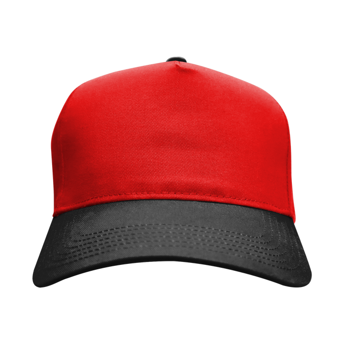 Black/Red Otto Cotton Twill Baseball Cap