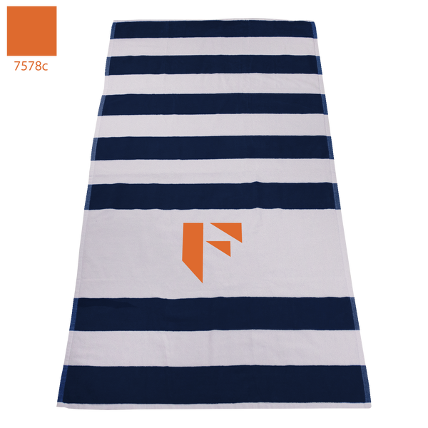 striped beach towels,  silkscreen imprint,  best selling towels, 