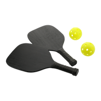 Black Pickleball Paddle and Ball Set Thumb