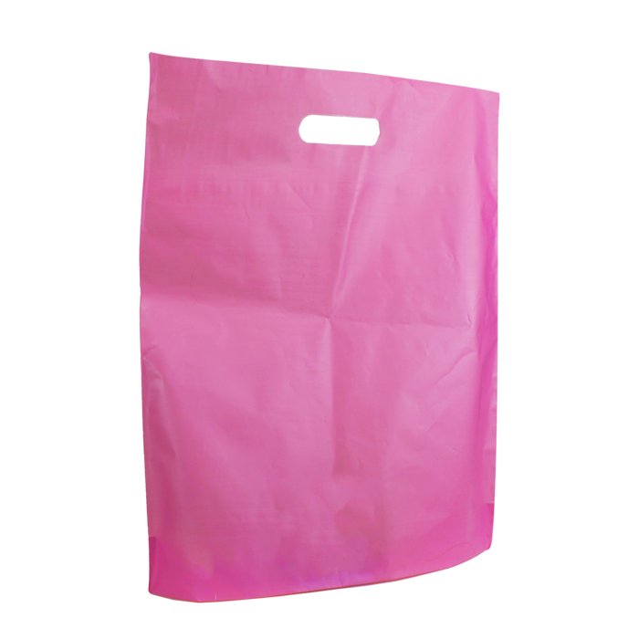 Pink Large Frosted Die Cut Bag