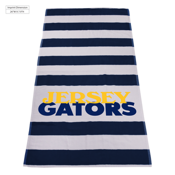 striped beach towels,  best selling towels,  silkscreen imprint, 