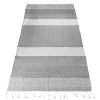 Grey Santorini Fringe Beach Towel Thumb