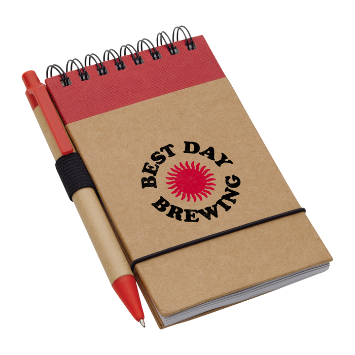  Recycled Mini Spiral Notebook with Pen