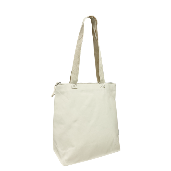 Natural Zip Top Bamboo Tote Bag