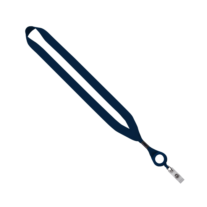 Navy/Navy 3/4" Lanyard with Retractable Badge Reel