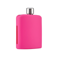 Magenta Glass Flask with Silicon Sleeve Thumb