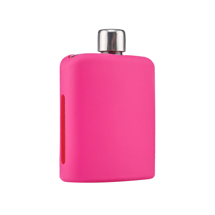 Magenta Glass Flask with Silicon Sleeve