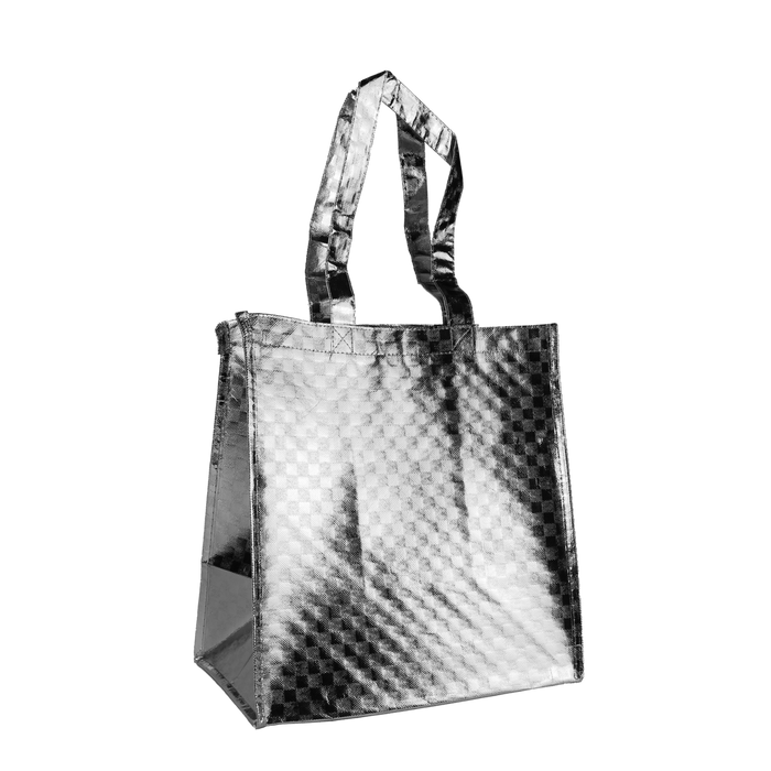 Metallic Silver DISCONTINUED-Metallic Designer Little Storm Grocery Bag