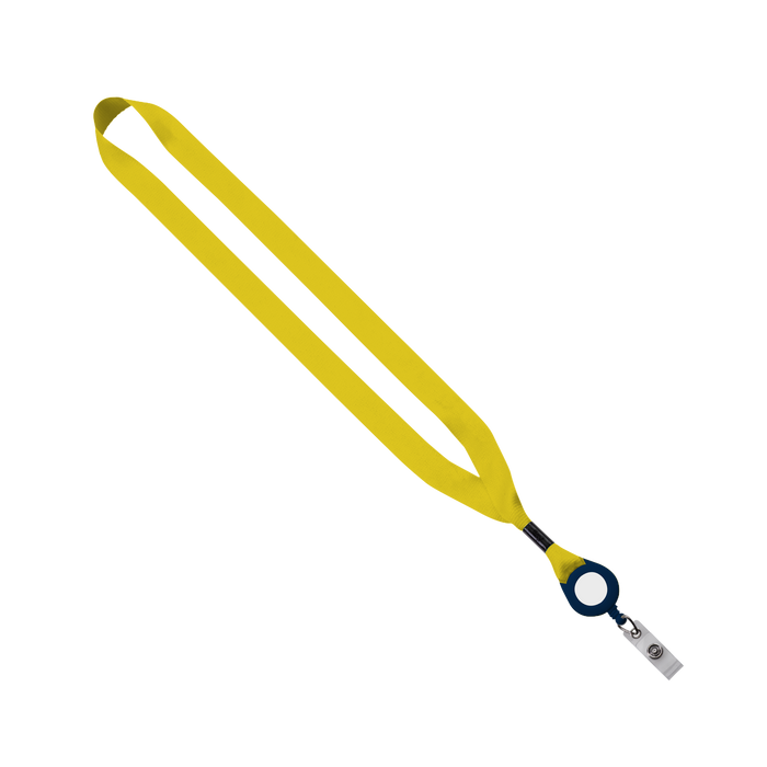 Yellow/Navy 3/4" Lanyard with Retractable Badge Reel