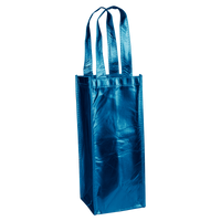 Metallic Blue	 DISCONTINUED-Laminated Single Bottle Wine Tote Thumb