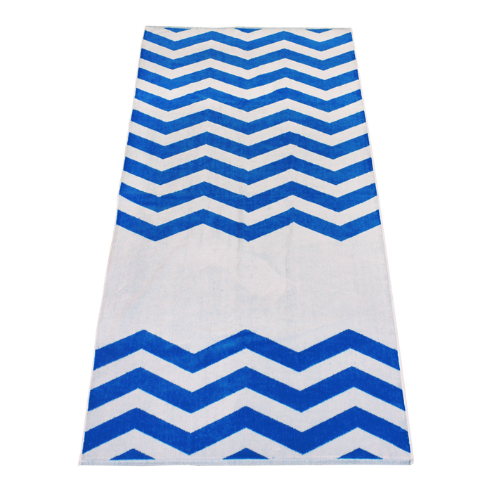 Royal Horizon Chevron Striped Beach Towel