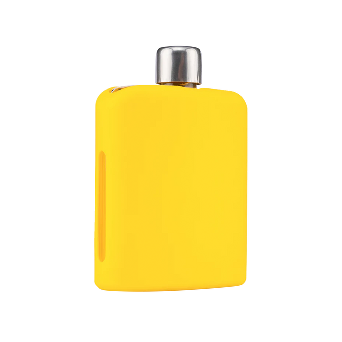 Yellow Glass Flask with Silicon Sleeve