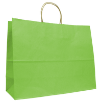 Lime Extra Wide Matte Color Kraft Shopper Bag Thumb