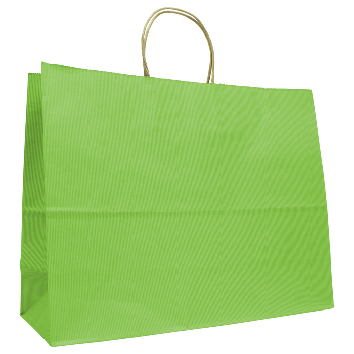 Lime Extra Wide Matte Color Kraft Shopper Bag