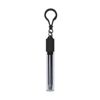 Black Reusable Stainless Steel Straw Keychain Thumb