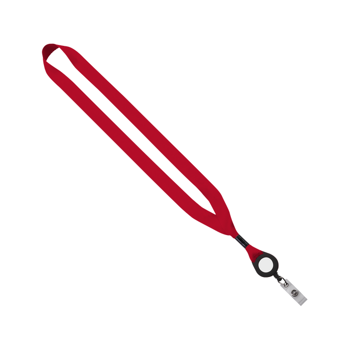 Red/Black 3/4" Lanyard with Retractable Badge Reel