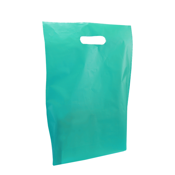 Teal Medium Frosted Die Cut Bag