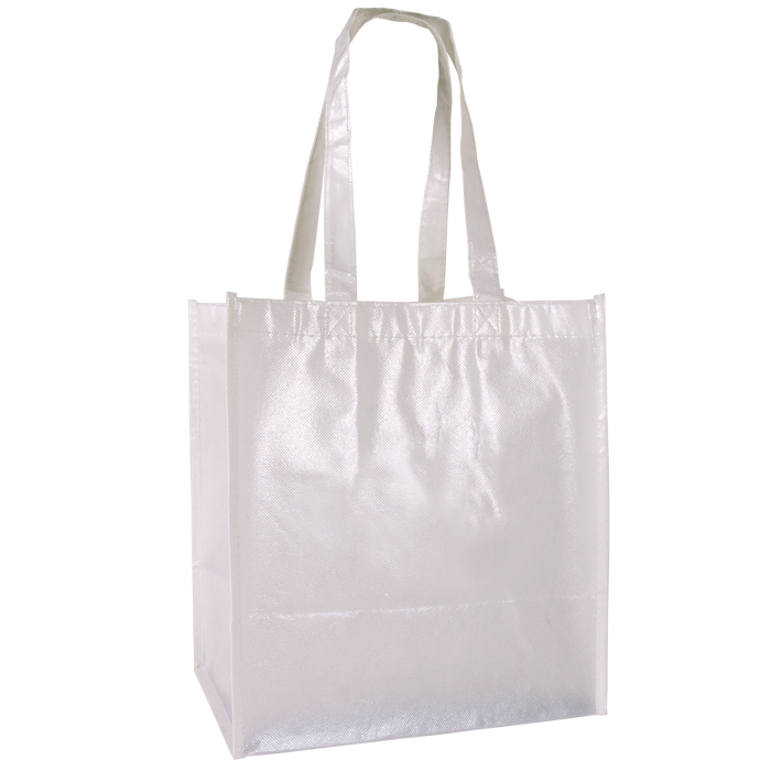 White Laminated Little Storm Grocery Bag