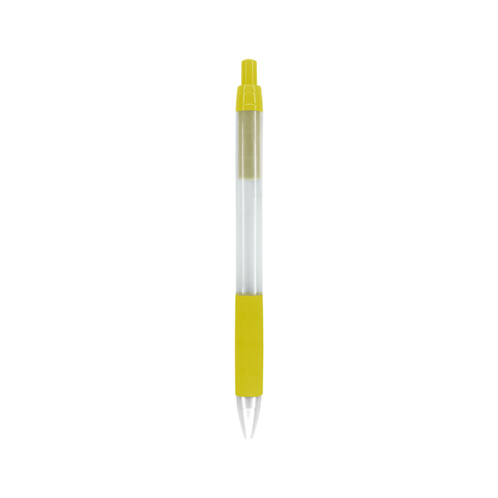 Yellow with Black Ink Frosted Barrel Pen