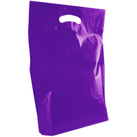 Purple Medium Recyclable Die Cut Plastic Bag Thumb