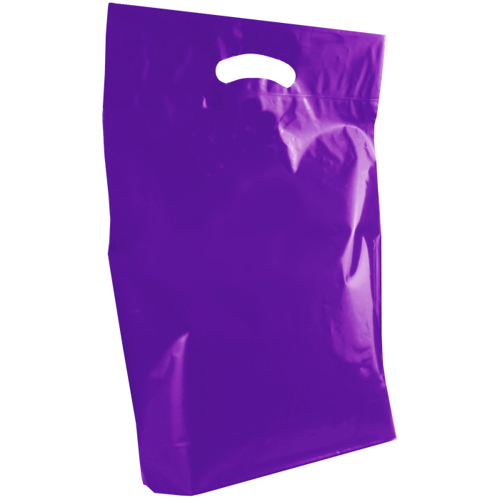 Purple Medium Recyclable Die Cut Plastic Bag