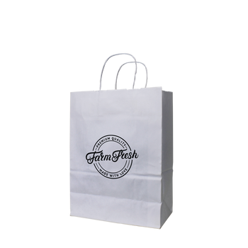 Small White Paper Shopper Bag