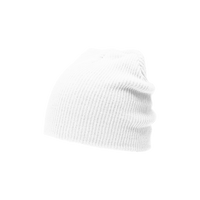 White Slouch Knit Beanie Thumb