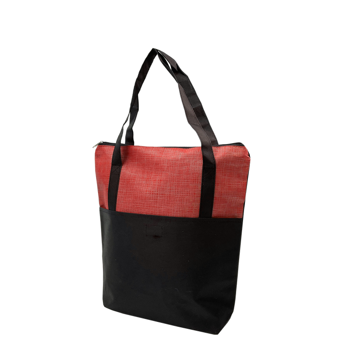 Red Voyage Zip Top Tote Bag