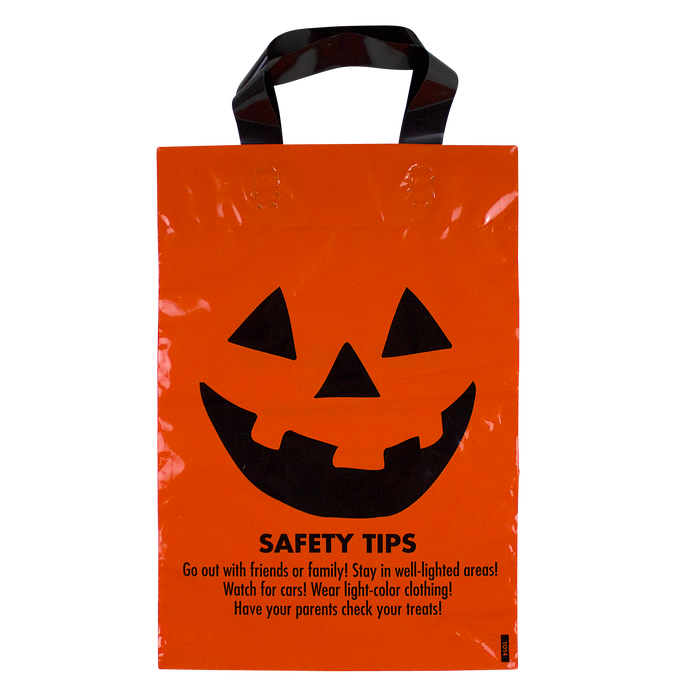 Orange Jack-O-Lantern Safety Tips Bag