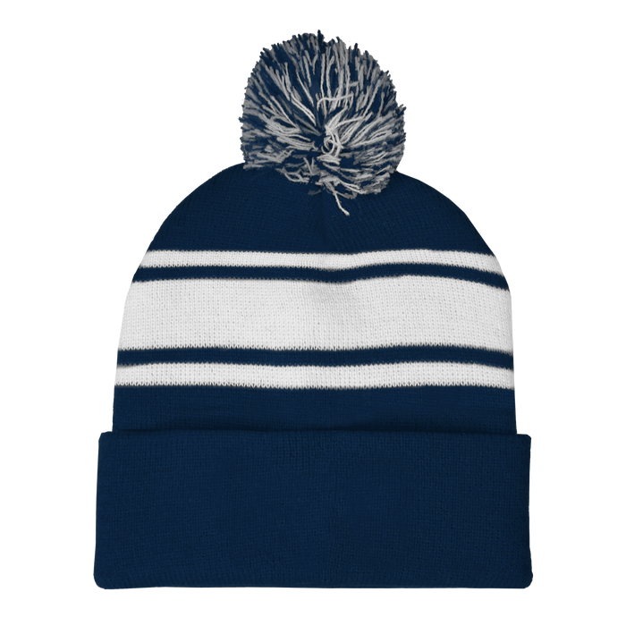 Navy Striped Winter Beanie