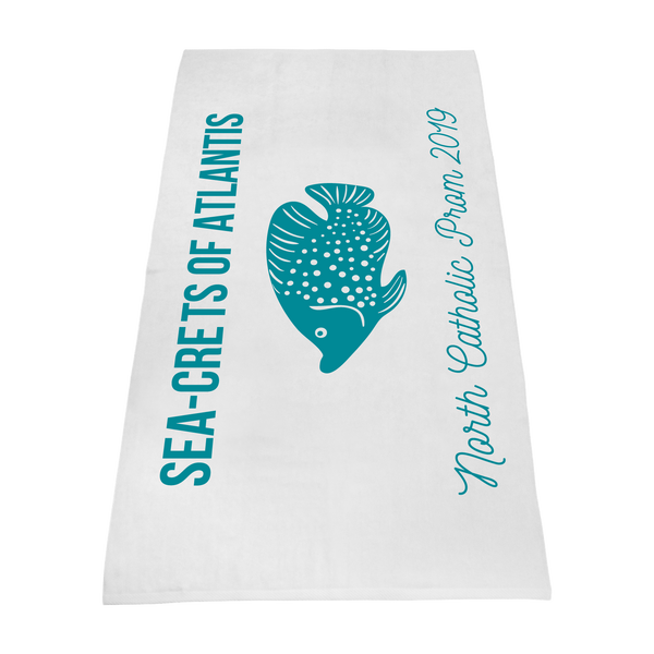 imprinted beach towels,  white beach towels, 