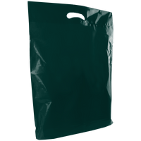 Hunter Green Large Recyclable Die Cut Plastic Bag Thumb