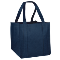 Navy Blue Cube Grocery Tote Thumb