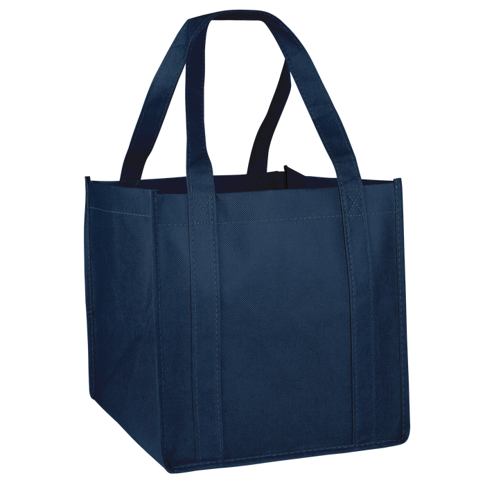 Navy Blue Cube Grocery Tote