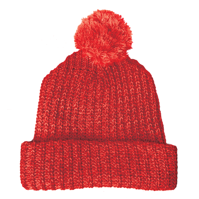 Red Knit Pom Beanie