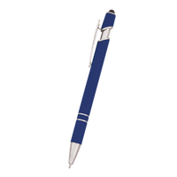Navy Retractable Ball Point Pen with Stylus Thumb