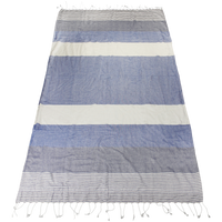 Blue Santorini Fringe Beach Towel Thumb