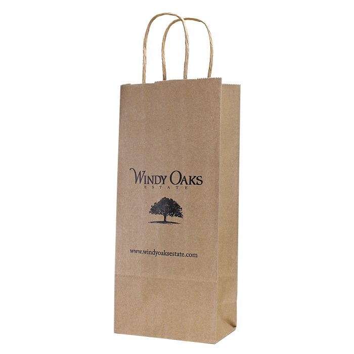  Natural Kraft Paper 1 Bottle Tote