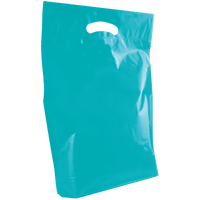 Teal Medium Recyclable Die Cut Plastic Bag Thumb