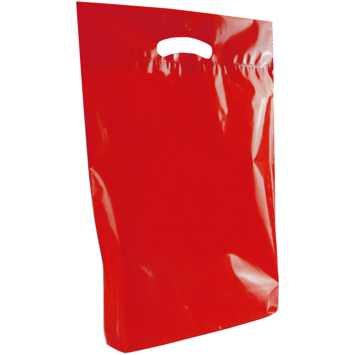 Red Medium Eco-Friendly Die Cut Plastic Bag