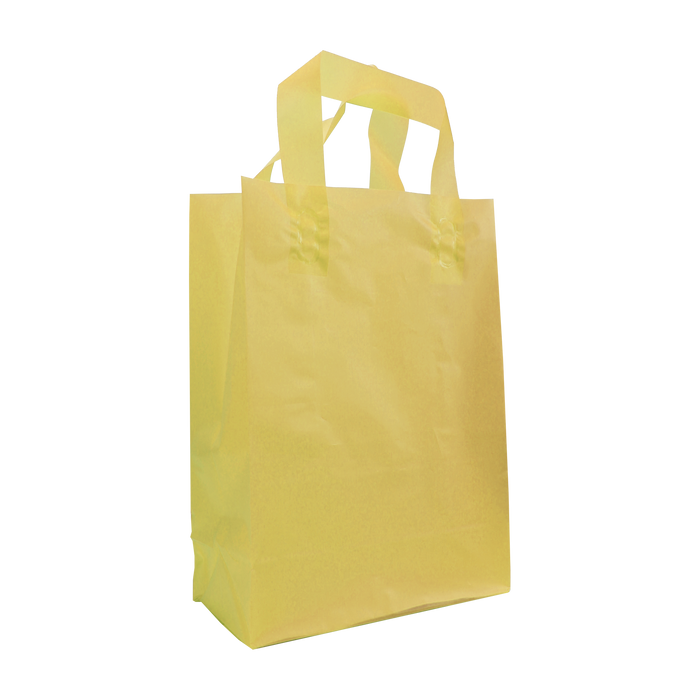 Yellow Small Frosted Plastic Shopper