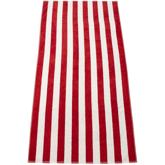 Red Latitude Plus Striped Beach Towel