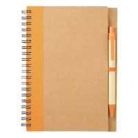 Orange Eco-Friendly Spiral Notebook with Pen Thumb