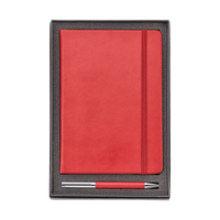 Red Hard Cover Journal and Ballpoint Pen Gift Set Thumb