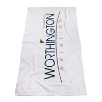  DISCONTINUED-Standard Weight American Made White Beach Towel Thumb