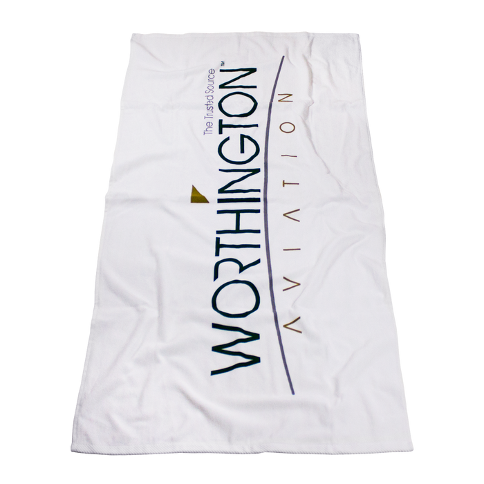  DISCONTINUED-Standard Weight American Made White Beach Towel