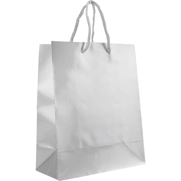 White Small Glossy Shopper Bag