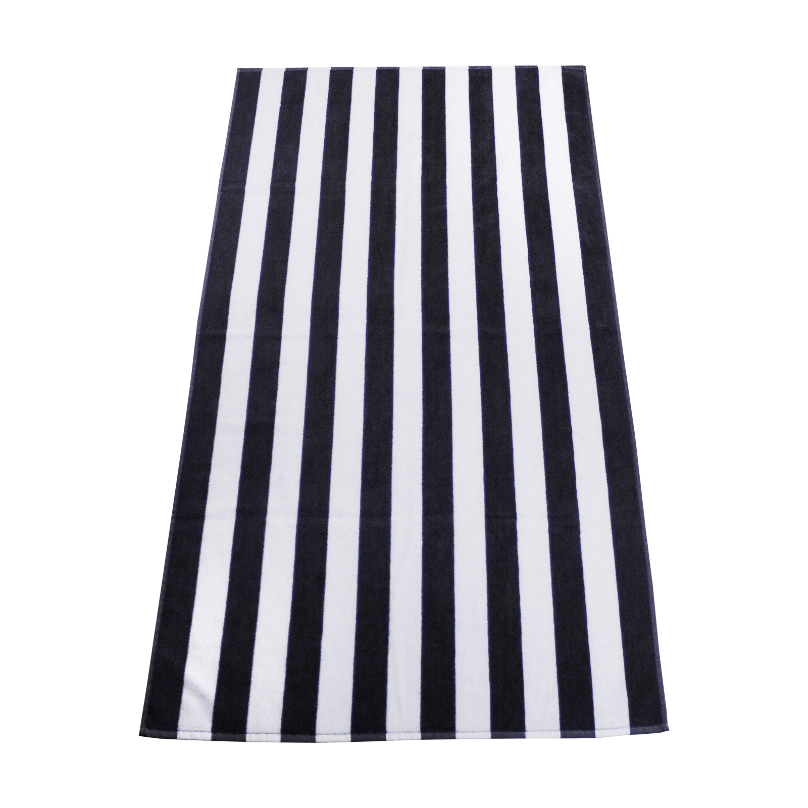 black and white striped beach towel