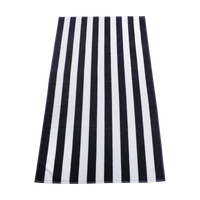 Black Latitude Striped Beach Towel Thumb