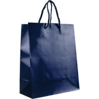 Navy Blue Small Glossy Shopper Bag Thumb